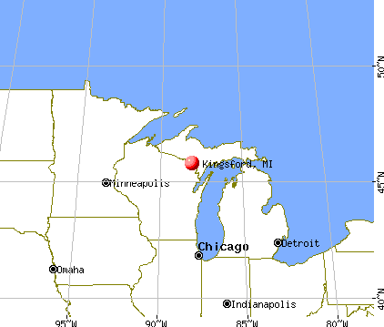 Kingsford, Michigan map