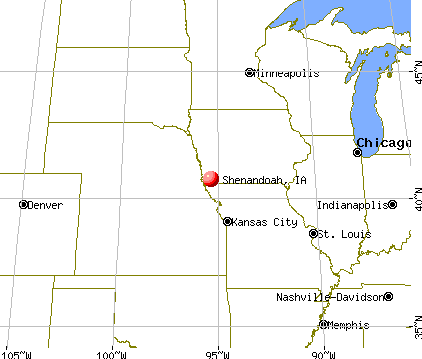 Shenandoah, Iowa map