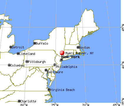 Myers Corner, New York map