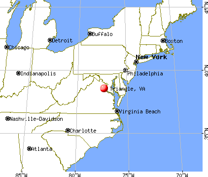 Triangle, Virginia map