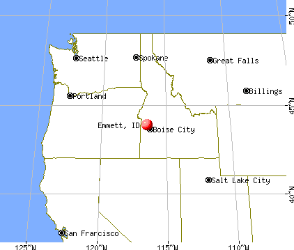 Emmett, Idaho map