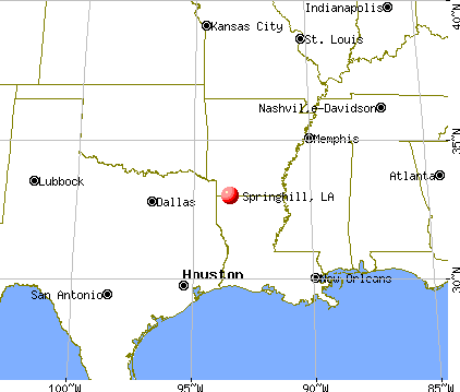 Springhill, Louisiana map