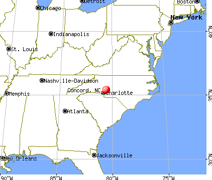 Concord, North Carolina map