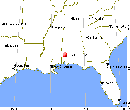 Jackson, Alabama map