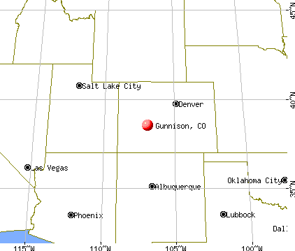 Gunnison, Colorado map
