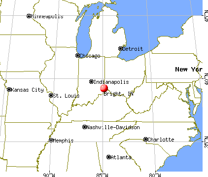 Bright, Indiana map