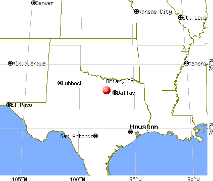 Briar, Texas map
