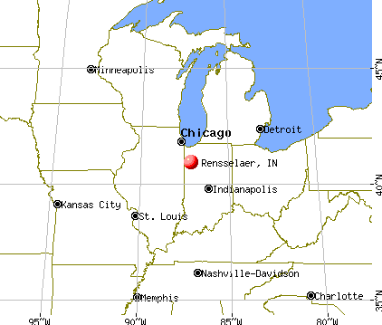 Rensselaer, Indiana map