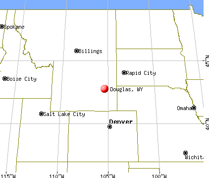 Douglas, Wyoming map