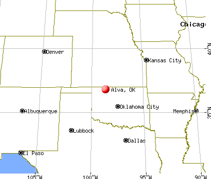 Alva, Oklahoma map