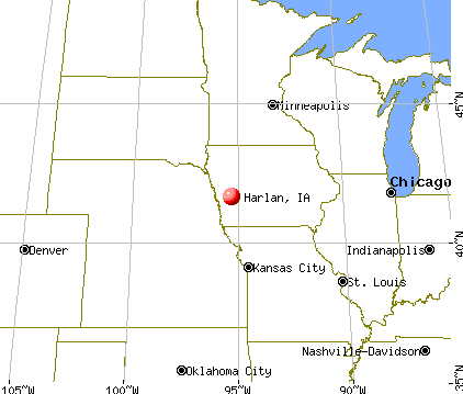 Harlan, Iowa map