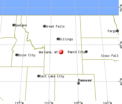 Worland, Wyoming map