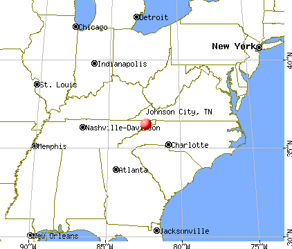 Johnson City, Tennessee map