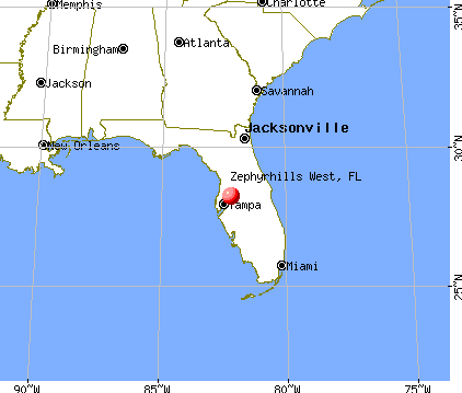 Zephyrhills West, Florida map