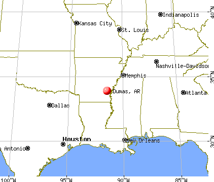Dumas, Arkansas map