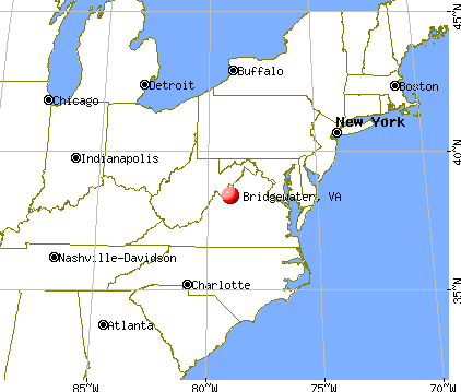 Bridgewater, Virginia map