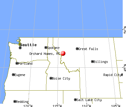 Orchard Homes, Montana map