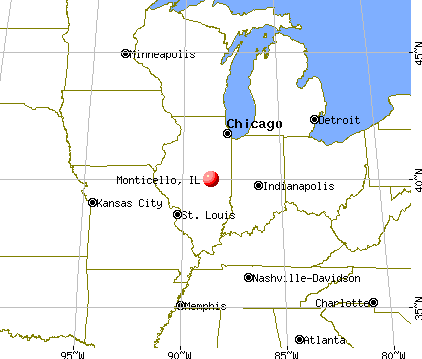 Monticello, Illinois map