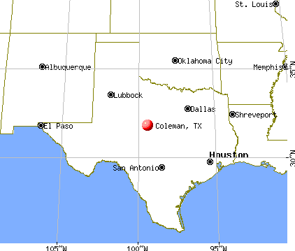 Coleman, Texas map
