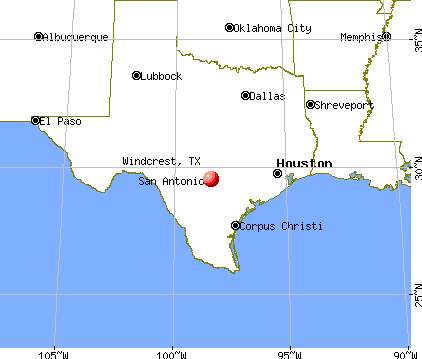 Windcrest, Texas map