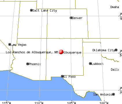 Los Ranchos de Albuquerque, New Mexico map