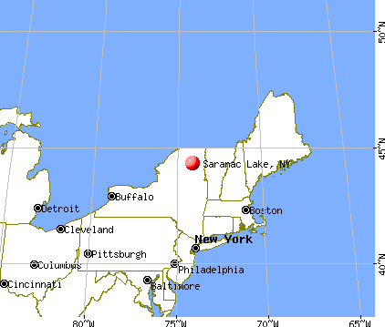 Saranac Lake, New York map