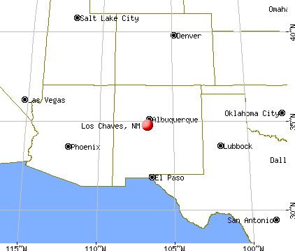 Los Chaves, New Mexico map