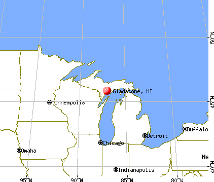 Gladstone, Michigan map