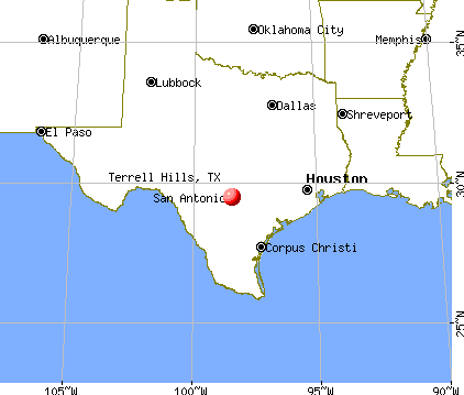 Terrell Hills, Texas map