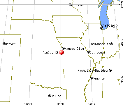 Paola, Kansas map