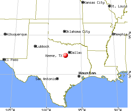 Keene, Texas map