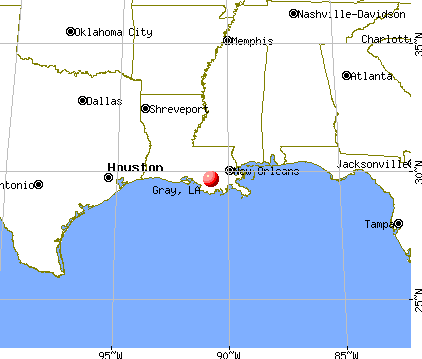 Gray, Louisiana map
