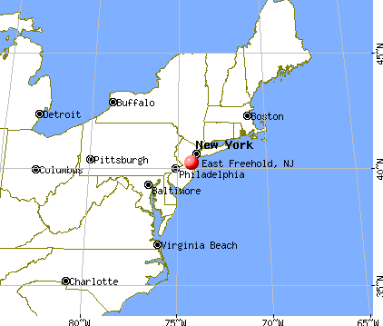 East Freehold, New Jersey map