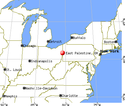 East Palestine, Ohio map