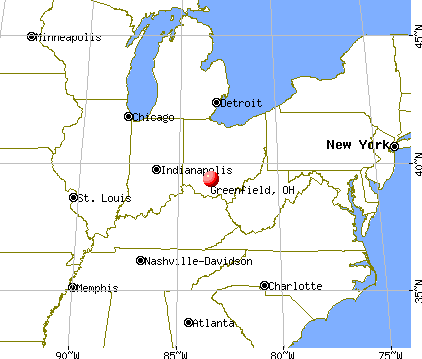Greenfield, Ohio map
