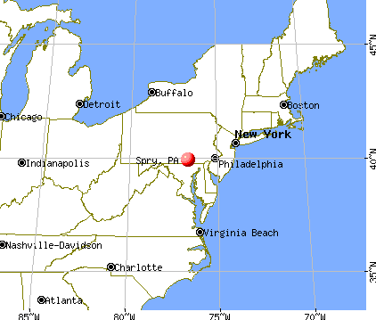 Spry, Pennsylvania map