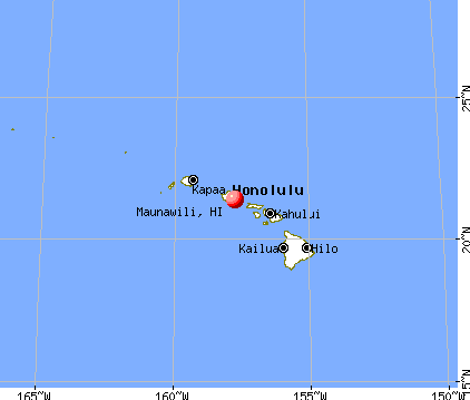 Maunawili, Hawaii map