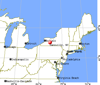 Dansville, New York map