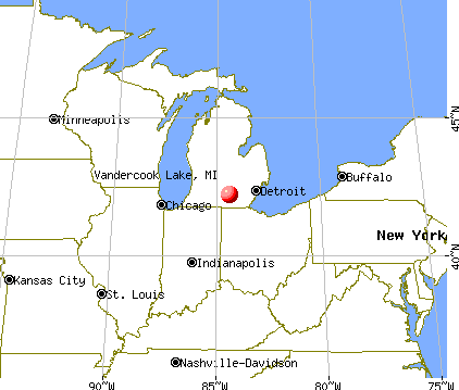 Vandercook Lake, Michigan map