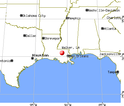 Walker, Louisiana map
