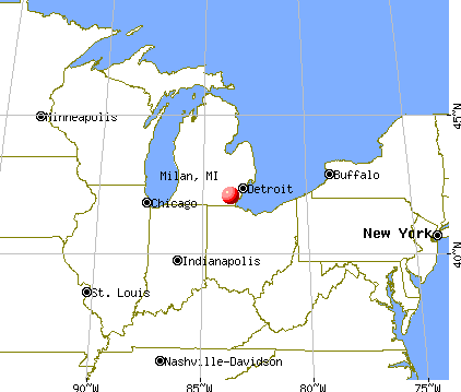 Milan, Michigan map