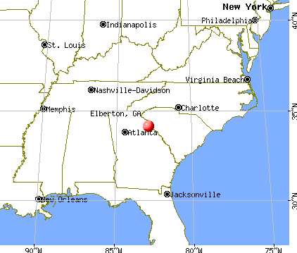 Elberton, Georgia map