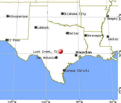 Lost Creek, Texas map