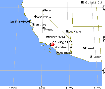 Arcadia, California map