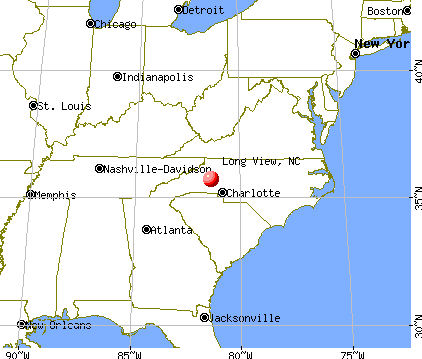 Long View, North Carolina map