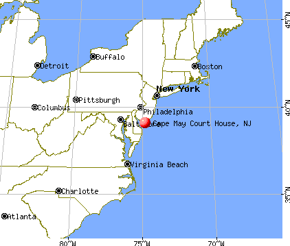 Cape May Court House, New Jersey map