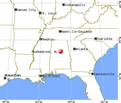 Meadowbrook, Alabama map