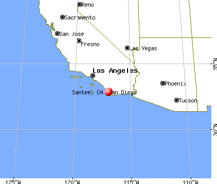 Santee, California map