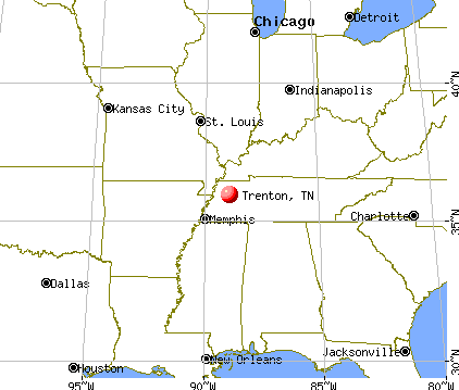 Trenton, Tennessee map