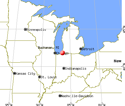 Buchanan, Michigan map